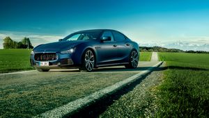 Preview wallpaper maserati, ghibli, novitec tridente, blue, side view