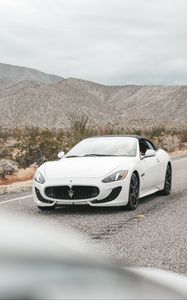 Preview wallpaper maserati grancabrio, maserati, car, sports car, convertible, white