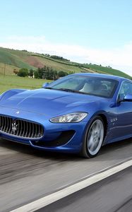 Preview wallpaper maserati granturismo sport, 2014, blue, speed