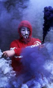 Preview wallpaper mask, anonymous, colored smoke