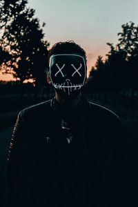 Preview wallpaper mask, anonymous, dark, darkness, man