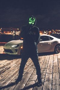 Preview wallpaper mask, anonymous, hood, auto, glow, silence