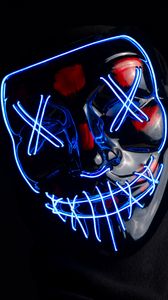 Preview wallpaper mask, anonymous, neon, face, hidden, dark