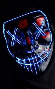 Preview wallpaper mask, anonymous, neon, face, hidden, dark