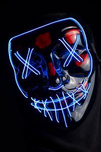 Preview wallpaper mask, anonymous, neon, face, hidden, dark