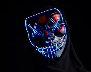 Preview wallpaper mask, anonymous, neon, face, hidden, dark