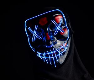 Preview wallpaper mask, anonymous, neon, face, hidden, dark