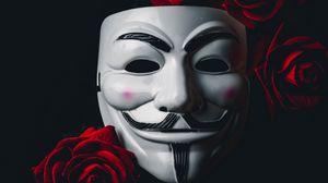 Preview wallpaper mask, anonymous, roses, flowers, dark