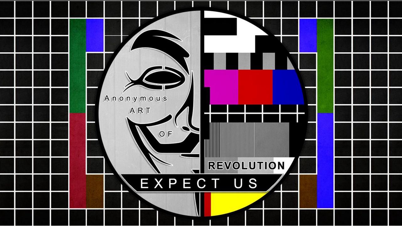 Wallpaper mask, anonymus, scheme, tv