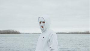 Preview wallpaper mask, balaclava, hood, white