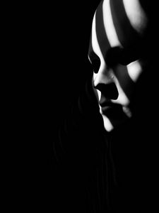 Preview wallpaper mask, bw, gloomy, face