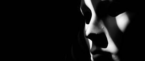 Preview wallpaper mask, bw, gloomy, face