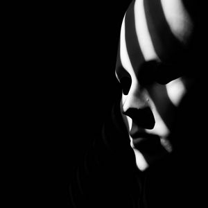 Preview wallpaper mask, bw, gloomy, face