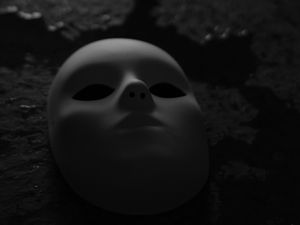 Preview wallpaper mask, bw, gloomy, dark