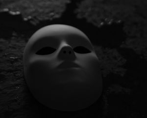 Preview wallpaper mask, bw, gloomy, dark