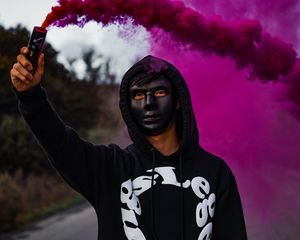 Preview wallpaper mask, colored smoke, hood