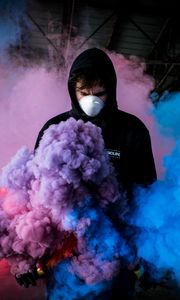 Preview wallpaper mask, colored smoke, multi-colored
