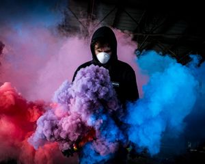 Preview wallpaper mask, colored smoke, multi-colored