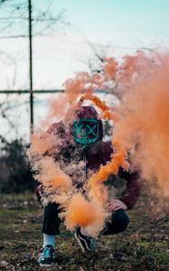 Preview wallpaper mask, colored smoke, smoke, anonymous