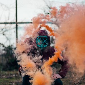 Preview wallpaper mask, colored smoke, smoke, anonymous
