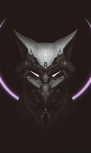 Preview wallpaper mask, cyborg, robot, circle, dark