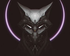 Preview wallpaper mask, cyborg, robot, circle, dark