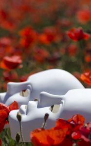 Preview wallpaper mask, flowers, poppies