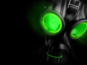 Preview wallpaper mask, gas mask, light, glow