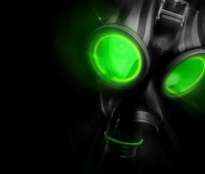 Preview wallpaper mask, gas mask, light, glow