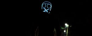 Preview wallpaper mask, glow, dark, anonymous, night