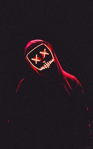 Preview wallpaper mask, hood, anonymous, dark, man, light