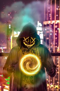 Preview wallpaper mask, hood, magic, ball, fire