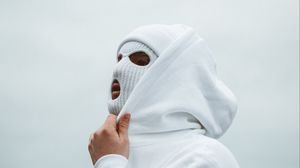Preview wallpaper mask, hoodie, protection, white