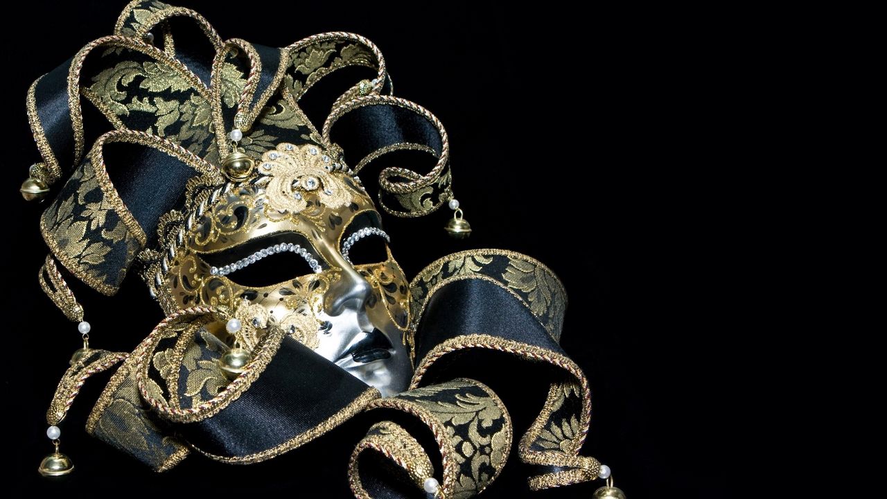 Wallpaper mask, masquerade, ribbons, patterns