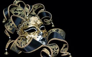 Preview wallpaper mask, masquerade, ribbons, patterns