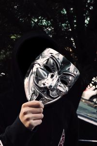 Preview wallpaper mask, metal, anonymous, man