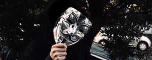 Preview wallpaper mask, metal, anonymous, man