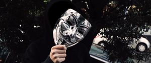 Preview wallpaper mask, metal, anonymous, man