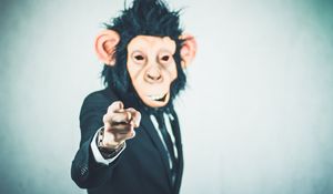 Preview wallpaper mask, monkey, hand