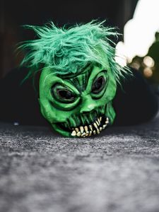 Preview wallpaper mask, monster, asphalt, blur