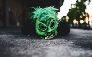 Preview wallpaper mask, monster, asphalt, blur