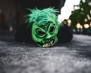 Preview wallpaper mask, monster, asphalt, blur