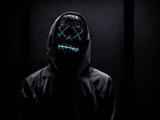 320x240 Wallpaper mask, neon, anonymous, black