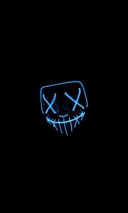 Preview wallpaper mask, neon, dark, darkness