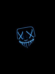 Preview wallpaper mask, neon, dark, darkness