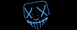 Preview wallpaper mask, neon, dark, darkness