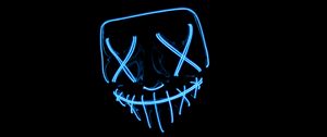 Preview wallpaper mask, neon, dark, darkness