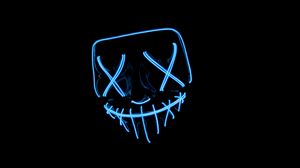 Preview wallpaper mask, neon, dark, darkness