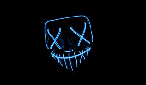 Preview wallpaper mask, neon, dark, darkness