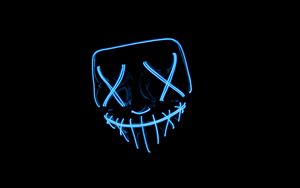 Preview wallpaper mask, neon, dark, darkness